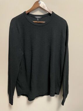 Banana Republic Core Temp Men's Long Sleeve Black Textured Crewneck XL